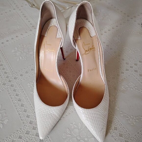 Christian Louboutin Iriza 100 Calfskin Jurassic Bianco (White), 85mm, Size 38 - Picture 7 of 12